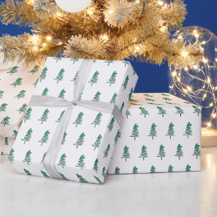 Wasserfarbener Pine Tree Weihnachten Geschenkpapier