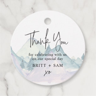 Wasserfarbener Pinienwald Hochzeit im Freien Geschenkanhänger