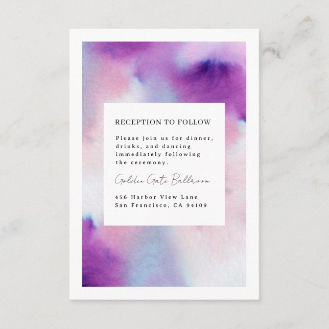 Wasserfarbener Rahmen Begleitkarte (Vorderseite)