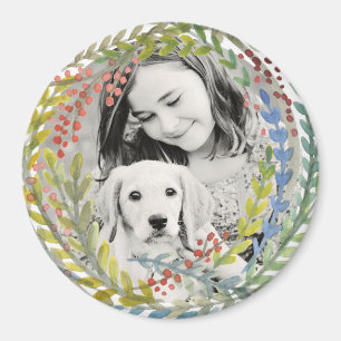 Wasserfarbener Rahmen für den Feiertag Magnet