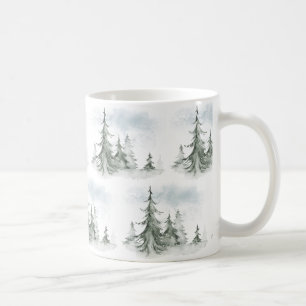 Wasserfarbener Regenwald Winter Kaffeetasse