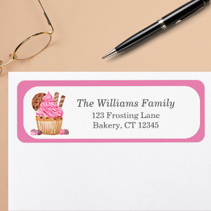 Wasserfarbener rosa Cupcake mit personalisierter S