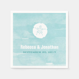 Wasserfarbener Sand-Dollar-Empfang Napkins Serviette