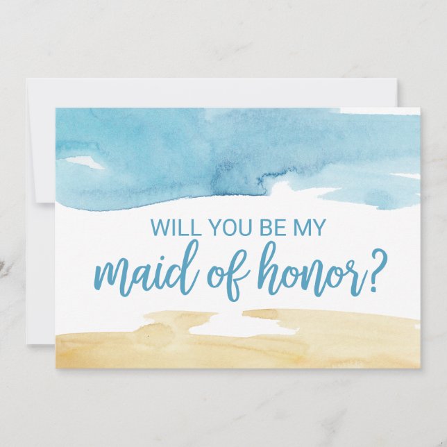 Wasserfarbener Sand & Meer werden Sie meine Trauze Einladung (Vorderseite)