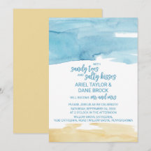 Wasserfarbener Sand und Meer Salty Kisses Wedding