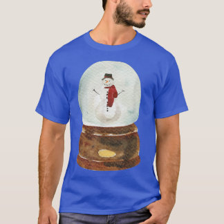 Wasserfarbener Schnee Globe Weihnachtsbaum Lichter T-Shirt