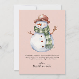 Wasserfarbener Schneemann mit Scardweihnachtsfest Feiertagskarte
