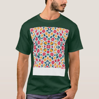 Wasserfarbener Sommer Früchte Gemusterter Sommerfr T-Shirt