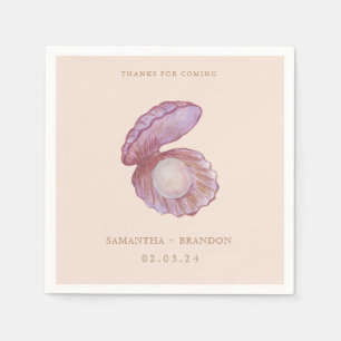 Wasserfarbener Sommer Ozean Seashell Perle Serviette