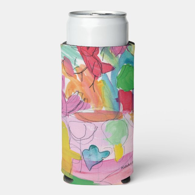 Wasserfarbener Spaß - KinderKunst für das CHOC Selters Dosenkühler (Seltzer Vorderseite)