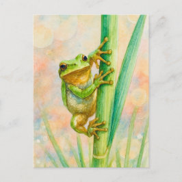 Wasserfarbener Springtime-Frosch Postkartenüberque Postkarte