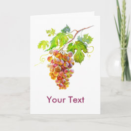 Wasserfarbener Traubenstrauch. Kunst Karte