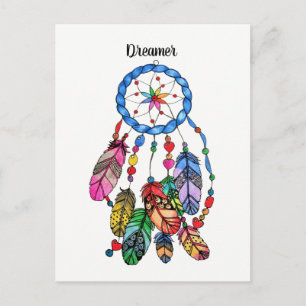 Wasserfarbener Traumfänger Postkarte