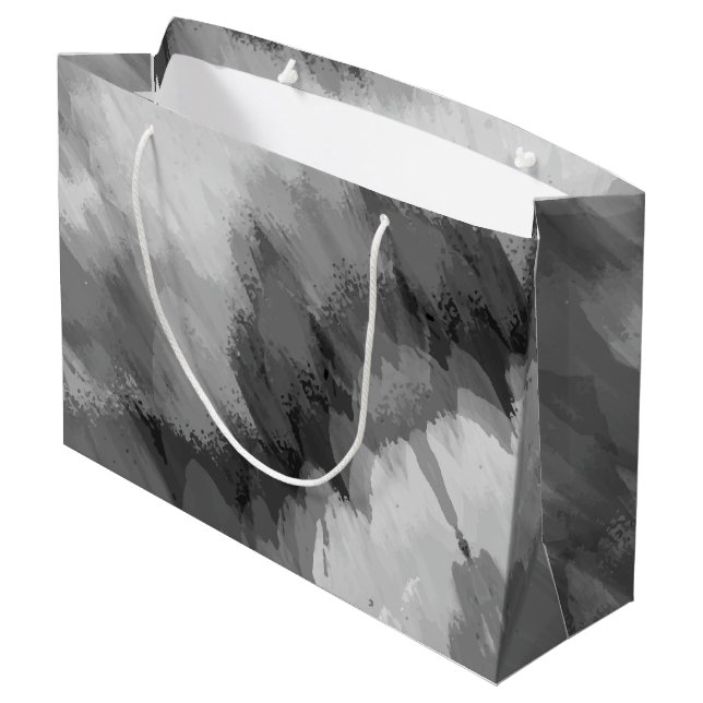 Wasserfarbener Wasserfall, Natur 3 Große Geschenktüte (Rückseite Schrägansicht)