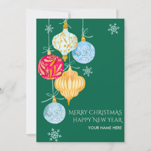 Wasserfarbener Weihnachtsball Feiertagskarte