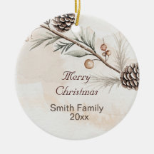 Wasserfarbener Weihnachtsbaum in neutraler Farbe