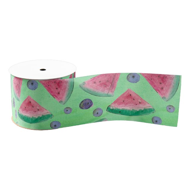 Wasserfarbener Wein Wassermelone Berry Green Ripsband (Spule)