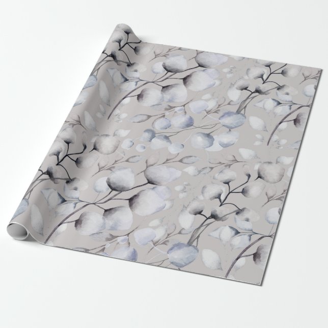 Wasserfarbener Winter Botanicals Geschenkpapier (Ungerollt)