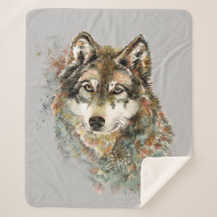 Wasserfarbener Wolf Wildtiere Art: Sherpadecke
