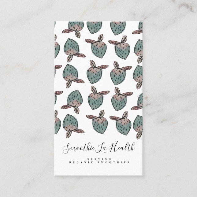 WasserfarbenErdbeeren Doodle-Visitenkarte Visitenkarte (Vorderseite)