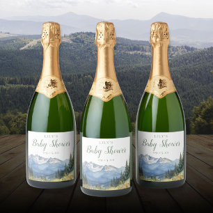 Wasserfarbenes Berg-Wildblumen-Baby-Shower