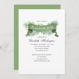 Wasserfarbenes Blattwerk. Tropischer Junggeselinne Einladung