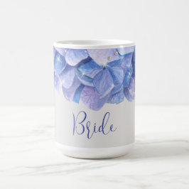 Wasserfarbenes Blaues Hydrangea-Brautparty Kaffeetasse