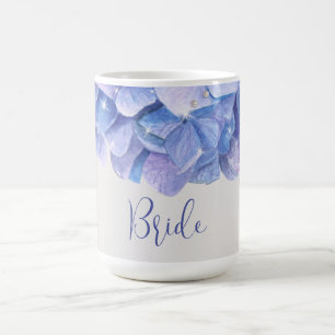 Wasserfarbenes Blaues Hydrangea-Brautparty Kaffeetasse