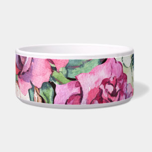 Wasserfarbenes Blumenherz: Vintage Rose. Napf