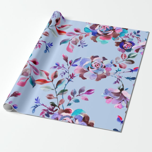 Wasserfarbenes botanisches nahtloses Muster. Handg Geschenkpapier (Ungerollt)