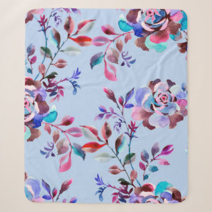 Wasserfarbenes botanisches nahtloses Muster. Handg Sherpadecke