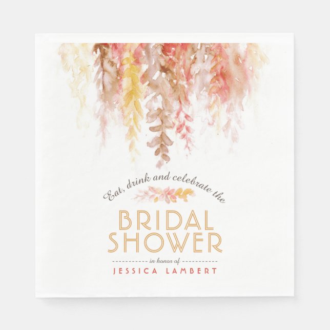 Wasserfarbenes Brautparty Serviette (Vorderseite)