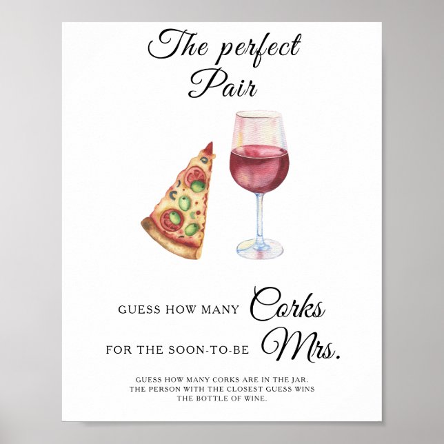 Wasserfarbenes Brautparty wie viele Korken Poster (Vorne)