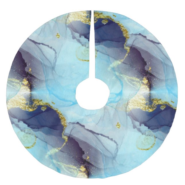 Wasserfarbenes Daphonous Chic Elegante Polyester Weihnachtsbaumdecke (Vorderseite)
