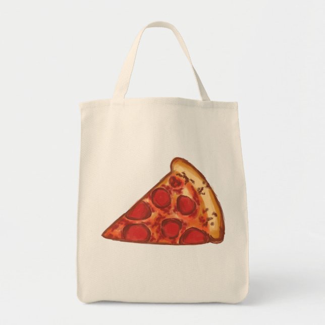 Wasserfarbenes Design für scharfe Pizza Tragetasche (Vorne)
