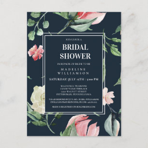 WASSERFARBENES ERRÖTEN BLUMEN-HOCHZEITSEINLADUNG POSTKARTE