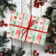 Wasserfarbenes florales gestreiftes Festtagsdesign