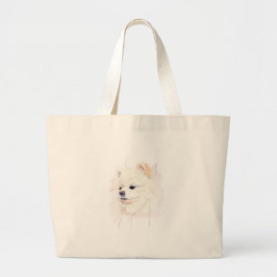 Wasserfarbenes Gemälde eines Pomeranian-Hundes Cut Jumbo Stoffbeutel