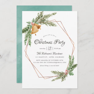 Wasserfarbenes geometrisches WeihnachtsParty Einladung