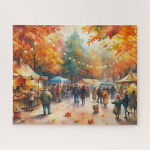 Wasserfarbenes Herbstfest, lebhafter Fall Puzzle