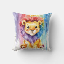 Wasserfarbenes Herz Form farbenfrohe Löwe Kinderzi