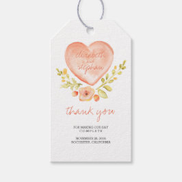 Wasserfarbenes Herz Romantische Hochzeit Geschenkanhänger