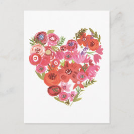Wasserfarbenes Herz | Valentine Chic II Feiertagspostkarte