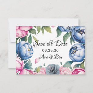 Wasserfarbenes Hochzeitsportal Rosa und Blau Save The Date
