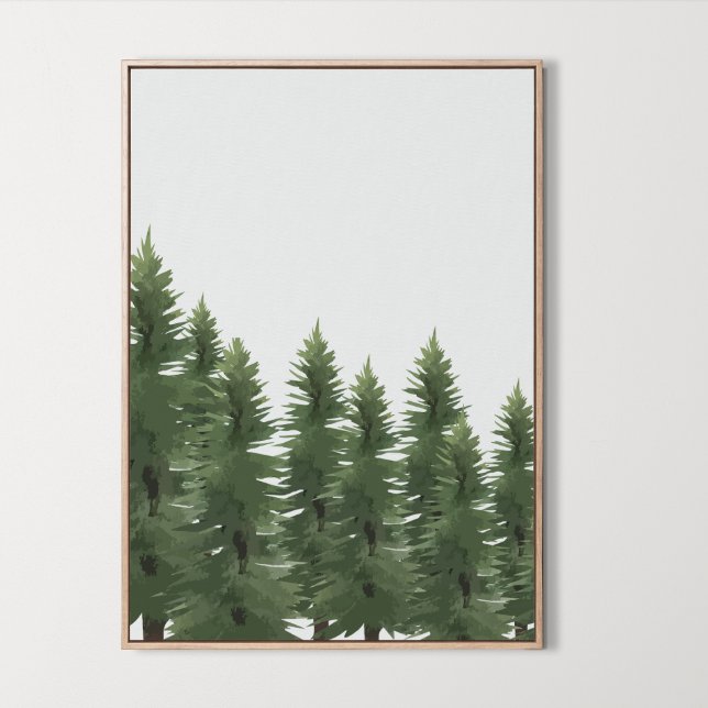 Wasserfarbenes Holz Pine Tree Wand Deco Poster (Watercolor Woodland Pine Tree Wall Art Room Decor, wild, forest, tree)