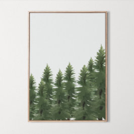 Wasserfarbenes Holz Pine Tree Wand Deco Poster