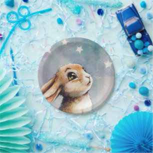 Wasserfarbenes Kaninchen Pappteller