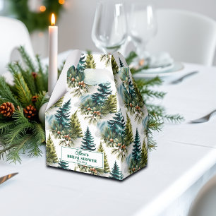 Wasserfarbenes Kiefernmuster Winter-Brautparty Geschenkschachtel