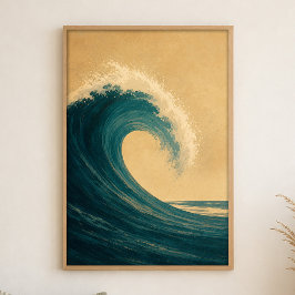 Wasserfarbenes Küstenkunstposter 'Curl of the Sea' Poster