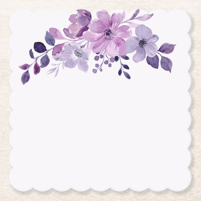 Wasserfarbenes lila Blumenbouquet Untersetzer (Vorderseite)